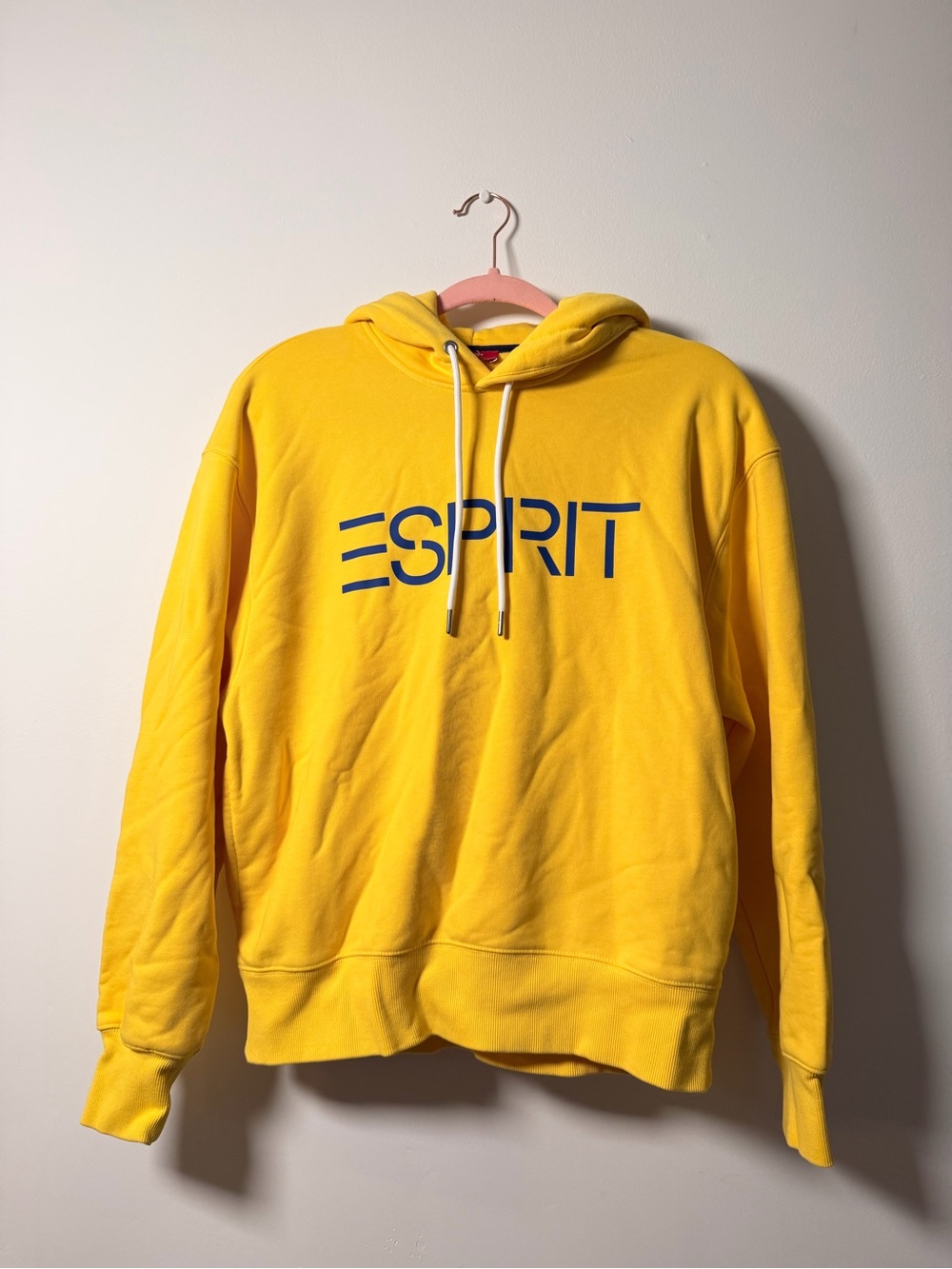🧡| Esprit Men's Bright Yellow Hoodie with Navy Logo
